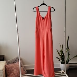 Impress - coral sleeveless jumpsuit